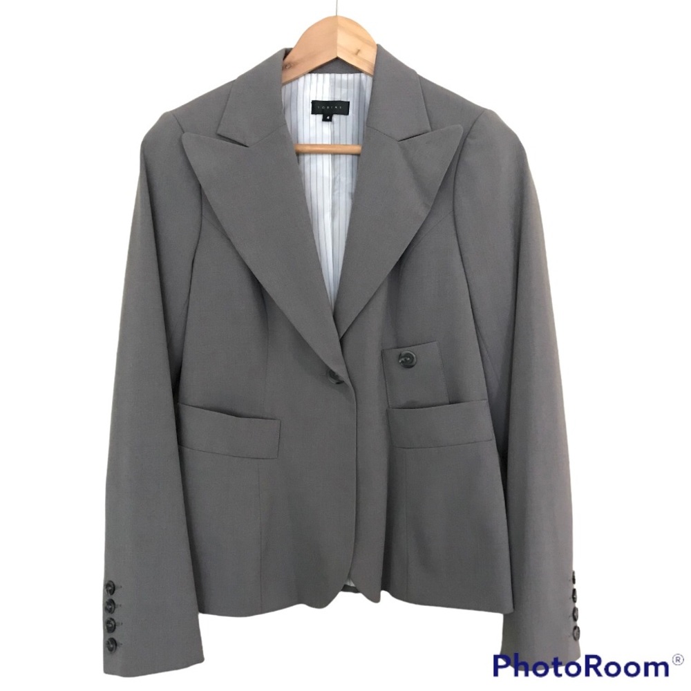 Tobias Single Button Blazer | Grey Office Career Wear Blazer